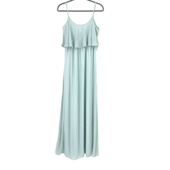 Show Me Your MuMu Caitlin Ruffle Maxi Dress Icy Blue Small NWT - Picture 8 of 8